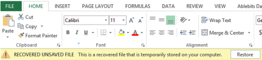 Cách lấy lại dữ liệu trong Excel bị lưu đè