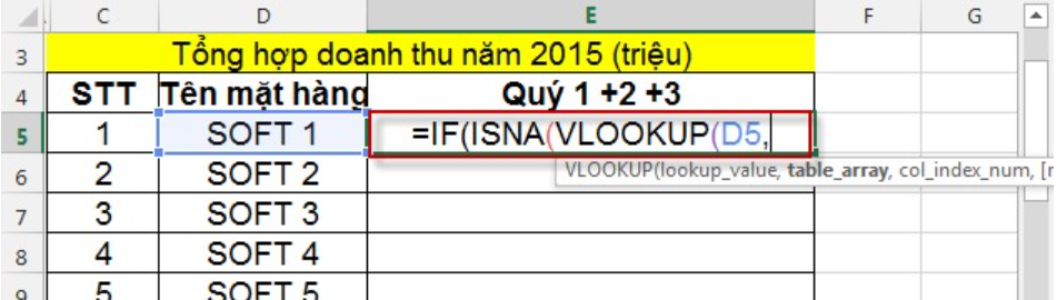 Tổng hợp dữ liệu trong Excel bằng hàm VLOOKUP