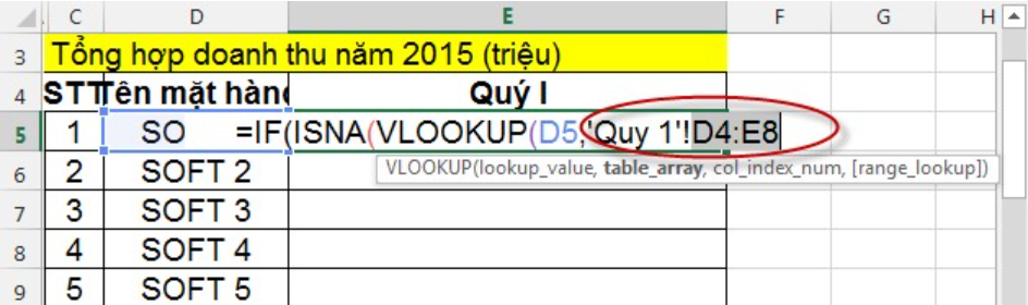 Tổng hợp dữ liệu trong Excel bằng hàm VLOOKUP