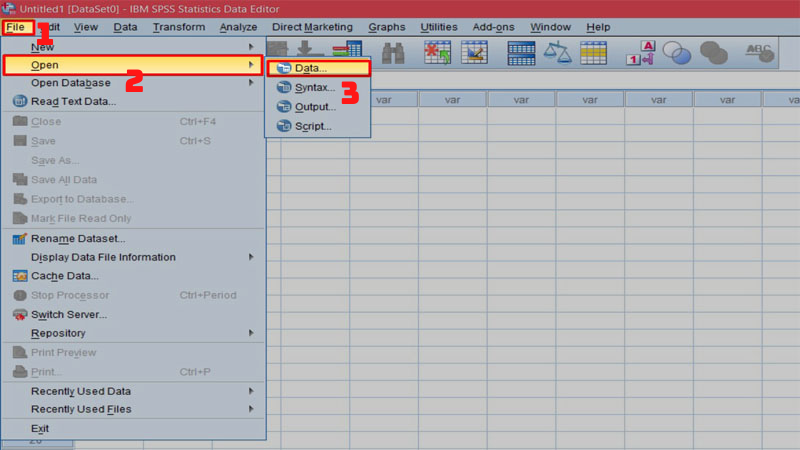 Các bước chuyển dữ liệu từ Excel sang SPSS