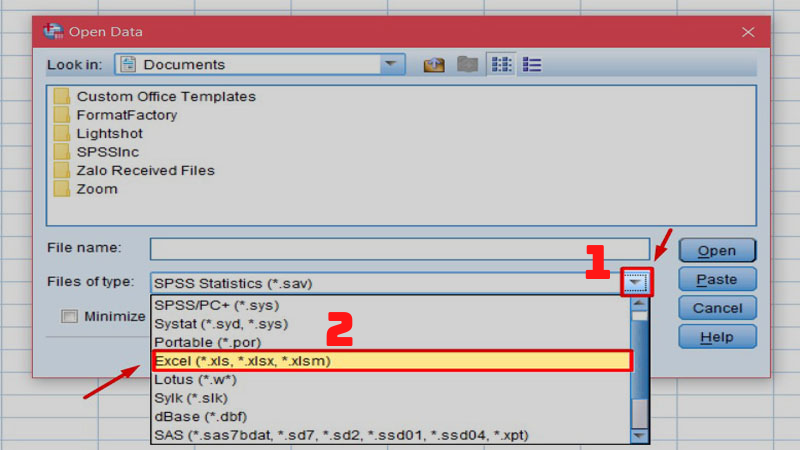 Các bước chuyển dữ liệu từ Excel sang SPSS