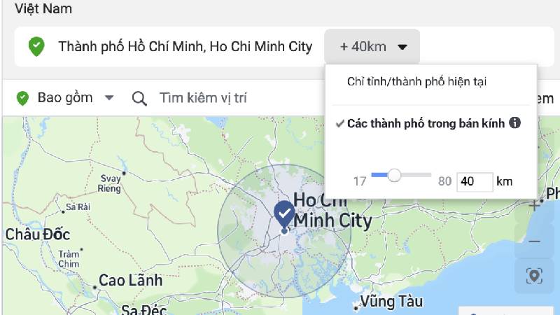 Quảng cáo FB theo bán kính đơn giản
