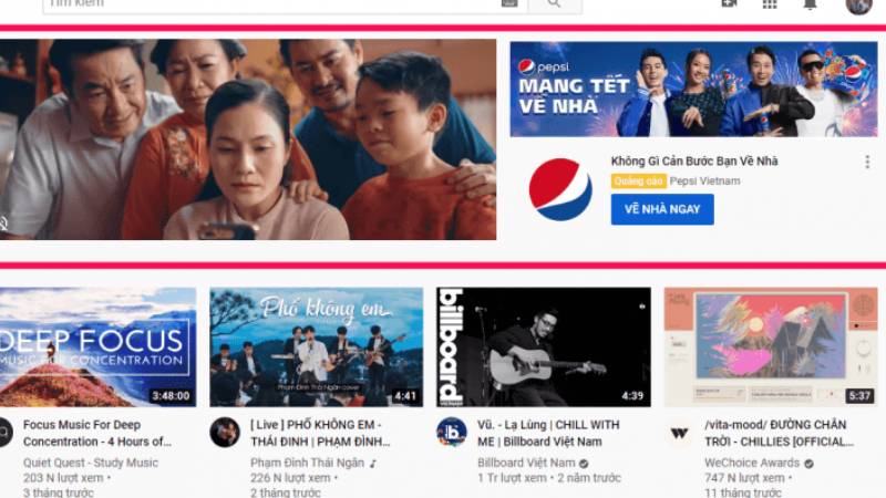 quảng cáo trên YouTube