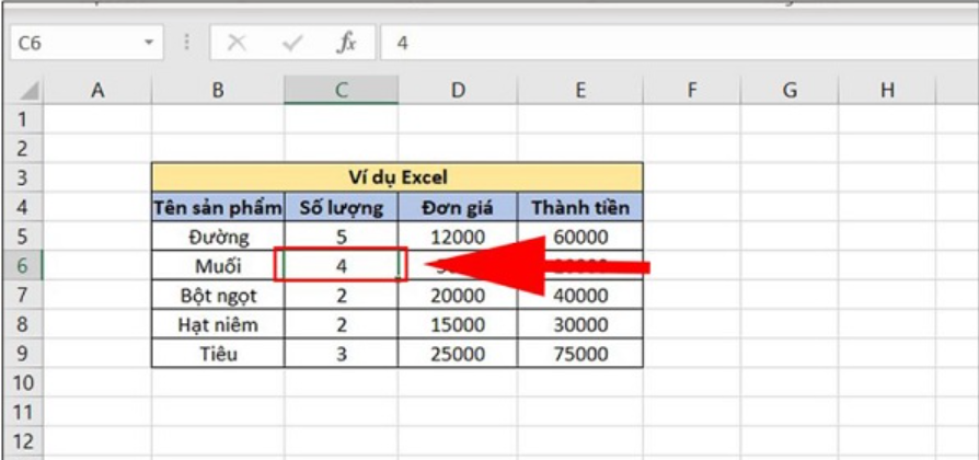 Phím tắt mở rộng vùng chọn trong Excel