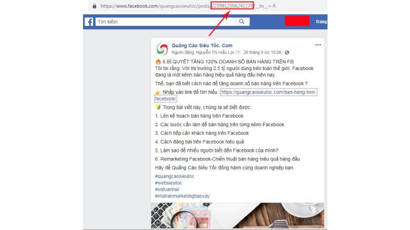 lấy id mẫu quảng cáo trên facebook