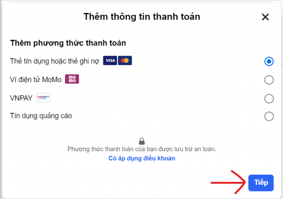 Làm thế nào để đổi thông tin thẻ visa fb