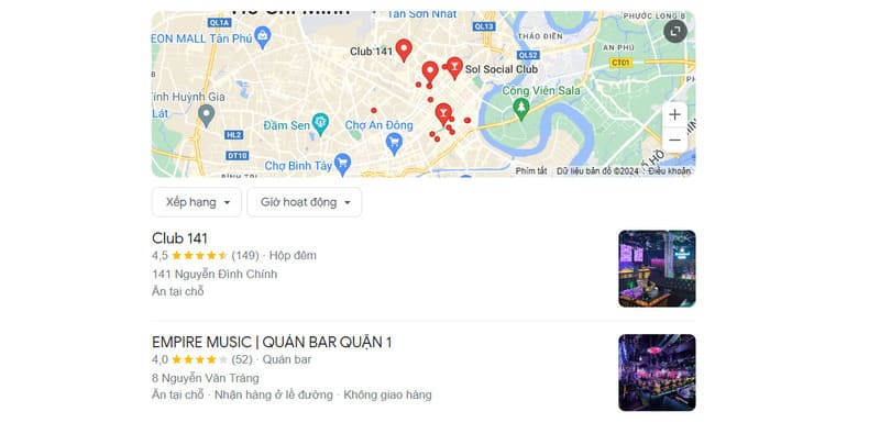 quảng cáo map cho club