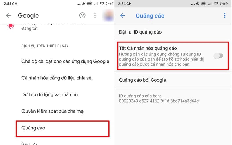 Tắt quảng cáo bằng cách tắt tính năng cá nhân hóa quảng cáo