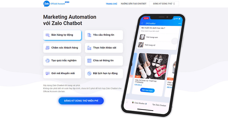 Hướng dẫn tạo chatbot cho Zalo